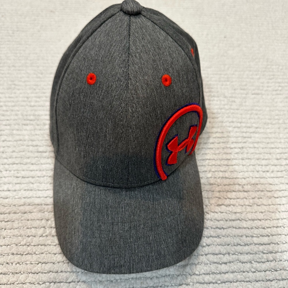 Under Armour Hat, Youth Small/Medium, Grey/Red. Like new.
